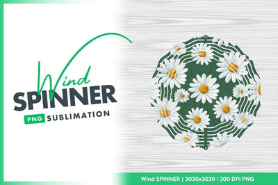 White Daisy Flowers with Yellow Centers on Green Background Seamless Pattern Sublimation Regulrcrative 