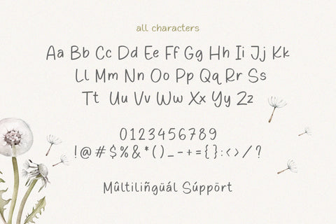 White Dandelion - Qoutable Handwritting Font Font Timur type 