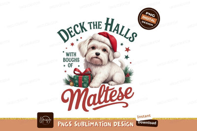 White Dog Christmas Festive Holiday Celebration image Sublimation Designangry 