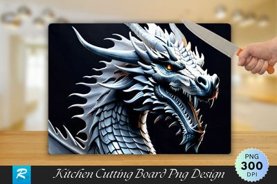 White Dragon Cutting Board Sublimation Regulrcrative 