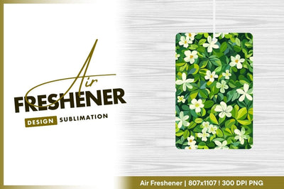 White flowers and green leaves seamless pattern Sublimation Regulrcrative 