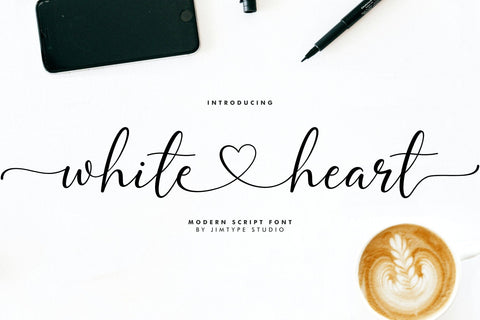 White Heart | Wedding Branding Font Font Jimtype Studio 