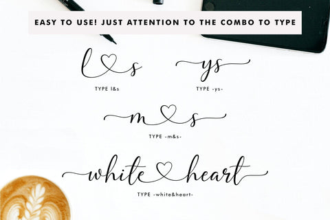 White Heart | Wedding Branding Font Font Jimtype Studio 