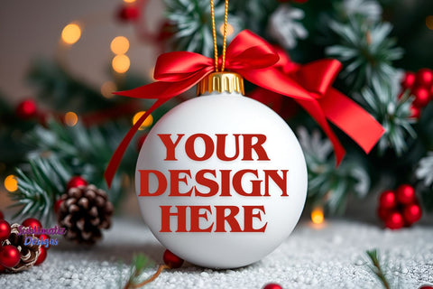 White Holiday Ornament Mockup Mock Up Photo Sublimatiz Designs 