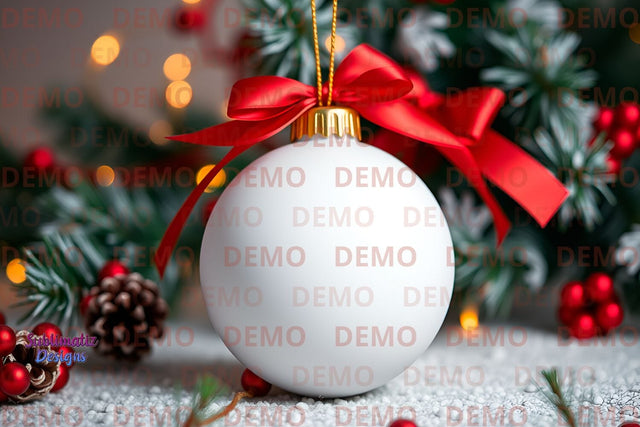 White Holiday Ornament Mockup Mock Up Photo Sublimatiz Designs 