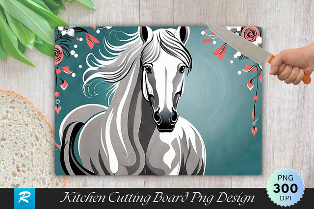 White Horse Cutting Board Cutting Board Sublimation Regulrcrative 