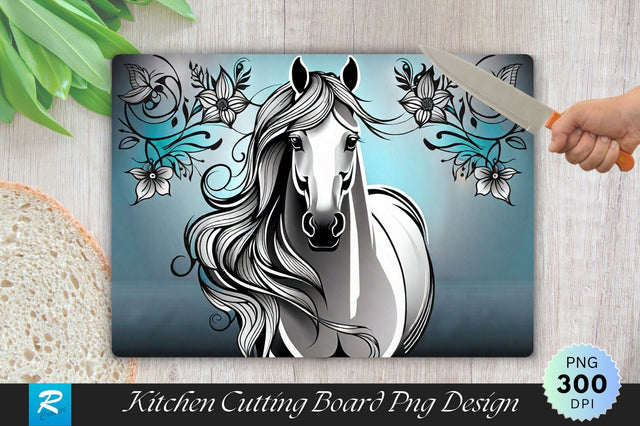 White Horse Cutting Board Cutting Board Sublimation Regulrcrative 