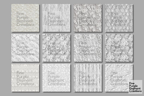 White Lace Digital Paper | Wedding Scrapbook Digital Pattern Fine Purple Elephant Creations 