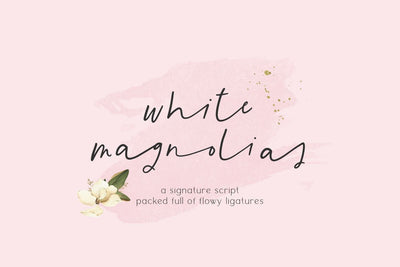 White Magnolias Script Font Beck McCormick 