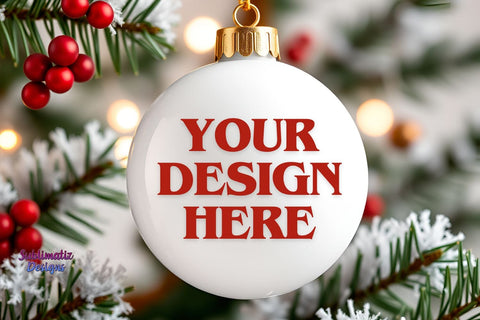 White Ornament Holiday Mockup Mock Up Photo Sublimatiz Designs 