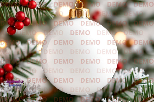 White Ornament Holiday Mockup Mock Up Photo Sublimatiz Designs 