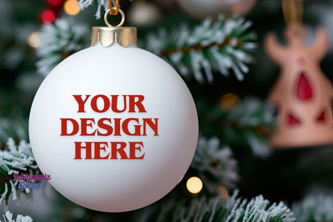 White Ornament Mockup for Christmas Mock Up Photo Sublimatiz Designs 