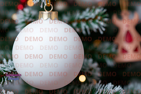 White Ornament Mockup for Christmas Mock Up Photo Sublimatiz Designs 