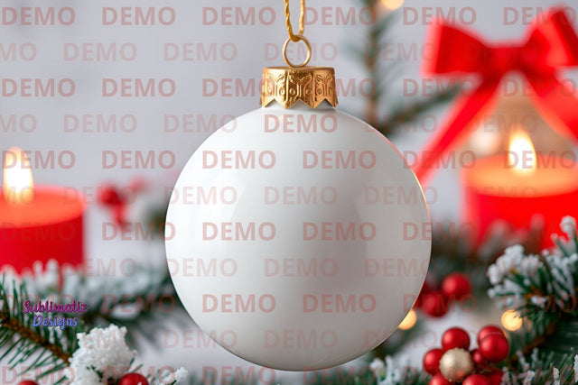 White Ornament Mockup for Holidays Mock Up Photo Sublimatiz Designs 