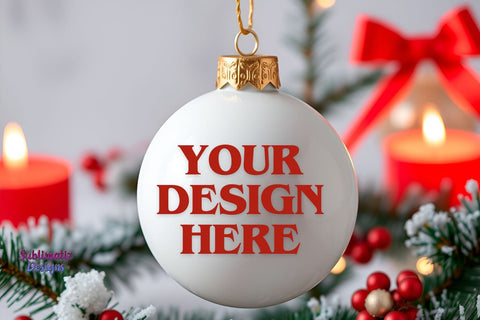 White Ornament Mockup for Holidays Mock Up Photo Sublimatiz Designs 