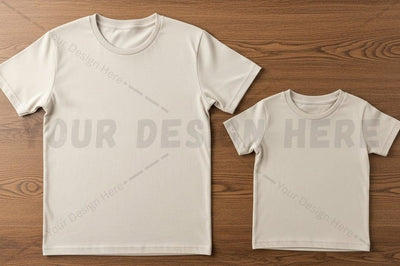 White t-shirt mockup design for adult and kids Mock Up Photo Regulrcrative 