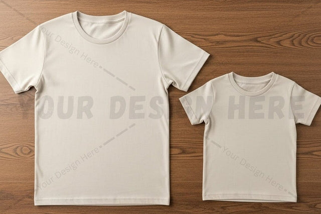 White t-shirt mockup design for adult and kids Mock Up Photo Regulrcrative 