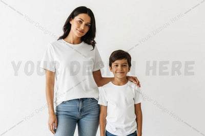 White t-shirt mockup design for family Mock Up Photo Regulrcrative 