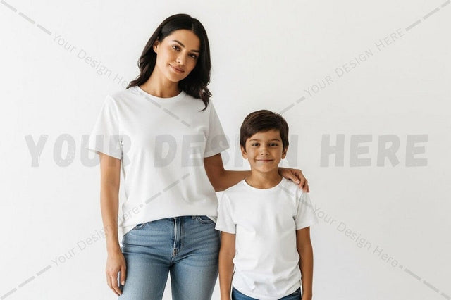 White t-shirt mockup design for family Mock Up Photo Regulrcrative 