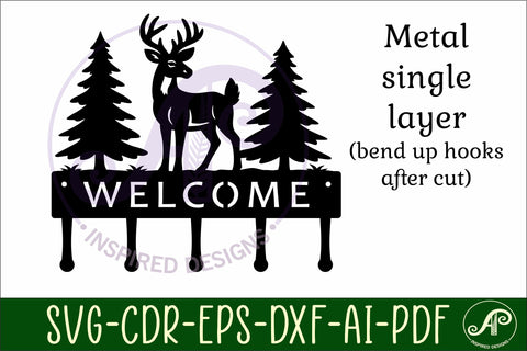 White tail Deer Key holder designs for wood and metal SVG APInspireddesigns 