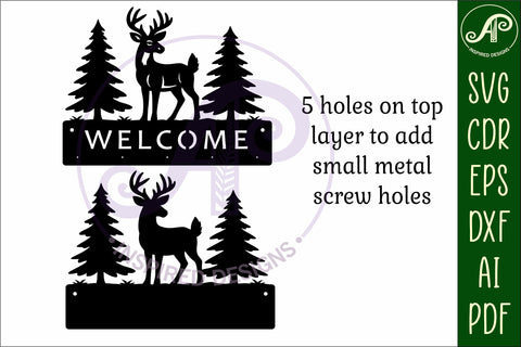 White tail Deer Key holder designs for wood and metal SVG APInspireddesigns 