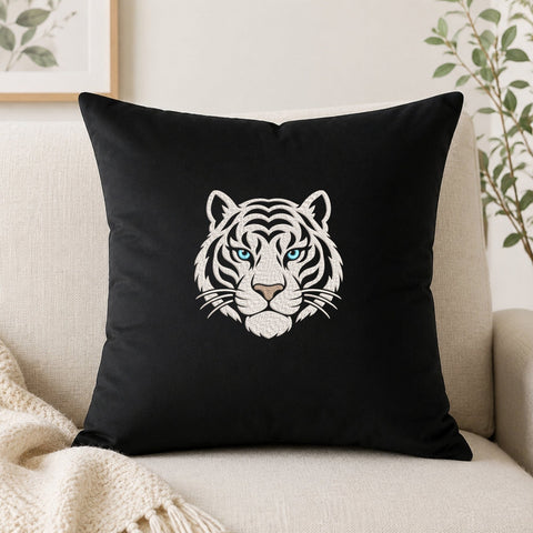White Tiger Face Embroidery Design – Blue Eyes Tiger Head Wildlife Animal Machine Embroidery File Embroidery/Applique DESIGNS PatternFeed8 