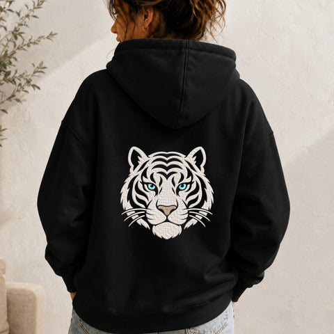 White Tiger Face Embroidery Design – Blue Eyes Tiger Head Wildlife Animal Machine Embroidery File Embroidery/Applique DESIGNS PatternFeed8 