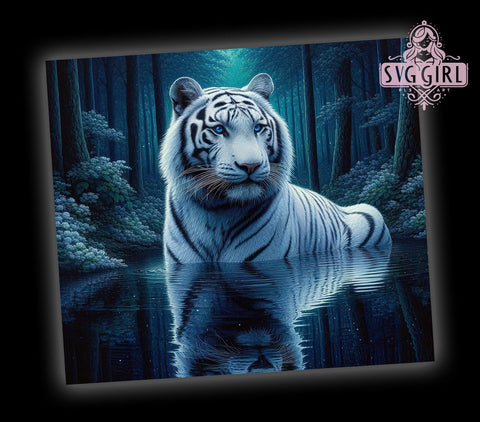 White Tiger Glowing Eyes 20oz Tumbler, Glowing Eyes Design, 20oz Tumbler, Sublimation Wrap, Wildlife Gifts, Animal Lover Gift, Exotic Drinkware Sublimation SvggirlplusArt 