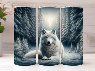 White Wolf 20oz Tumbler Png, Straight & Tapered Tumbler Png, Wolf Tumbler Png, Digital Download PNG Sublimation Lara' s Designs 