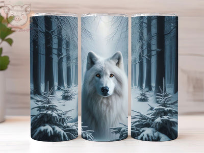 White Wolf 20oz Tumbler Png, Straight & Tapered Tumbler Png, Wolf Tumbler Png, Digital Download PNG Sublimation Lara' s Designs 