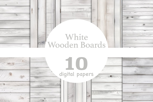 White Wooden Boards Pattern | Wood Texture Bundle Digital Pattern GlamArtZhanna 