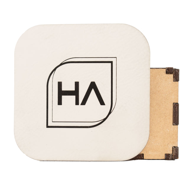 White/Black Leatherette Sheet Physical Houston Acrylic 