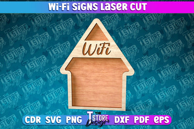 Wi-fi Signs Laser Cut | Laser Cut SVG Design | CNC Files SVG The T Store Design 