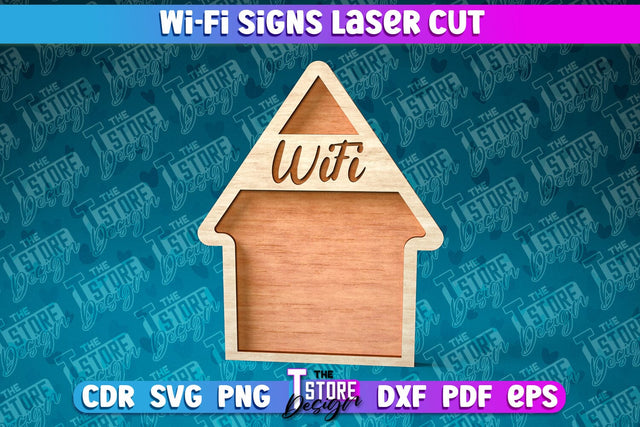 Wi-fi Signs Laser Cut | Laser Cut SVG Design | CNC Files SVG The T Store Design 