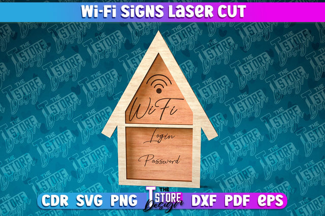 Wi-fi Signs Laser Cut | Laser Cut SVG Design | CNC Files SVG The T Store Design 