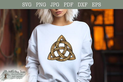 Wiccan Triquetra |Wiccan Affirmations | Celtic Knot | Digital Download | Witchy Download | Blessed Be | Spiritual Design | Wiccan SVG SVG Willow Paige Farms 