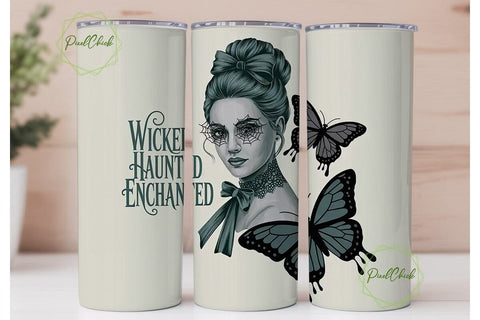Wicked Halloween 20oz Tumbler Wrap Sublimation PixelChick 