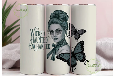 Wicked Halloween 20oz Tumbler Wrap Sublimation PixelChick 