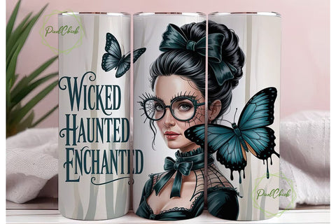 Wicked Halloween 20oz Tumbler Wrap Sublimation PixelChick 