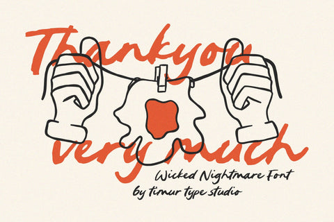Wicked Nightmare - Rough Handbrushed Font Font Timur type 