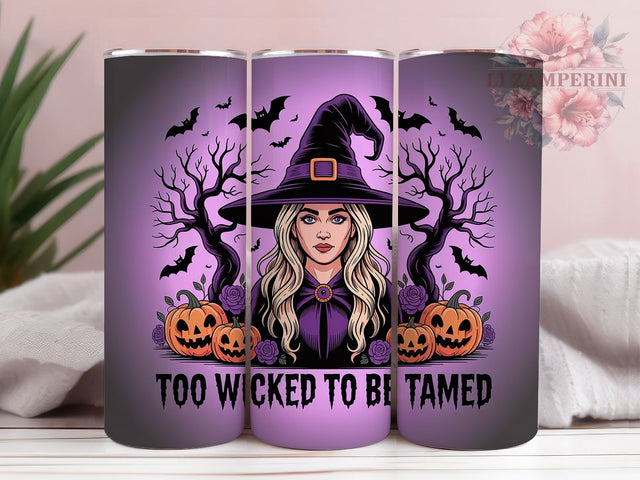 Wicked Spooky Magic Halloween Witch Tumbler, Too Wicked to Be Tamed Wrap, Spooky Witch Cup, 20Oz Sublimation Design, Gothic Halloween Drinkware, Haunted Fall Mug, Magic Witch Tumbler Sublimation Li Zamperini 