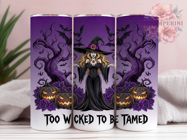 Wicked Spooky Magic Halloween Witch Tumbler, Too Wicked to Be Tamed Wrap, Spooky Witch Cup, 20Oz Sublimation Design, Gothic Halloween Drinkware, Haunted Fall Mug, Magic Witch Tumbler Sublimation Li Zamperini 