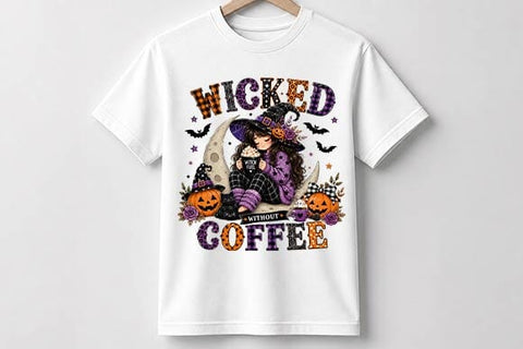 Wicked Without Coffee Halloween Witch PNG, Sublimation Design SVG BillahCrafts 