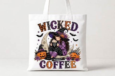 Wicked Without Coffee Halloween Witch PNG, Sublimation Design SVG BillahCrafts 