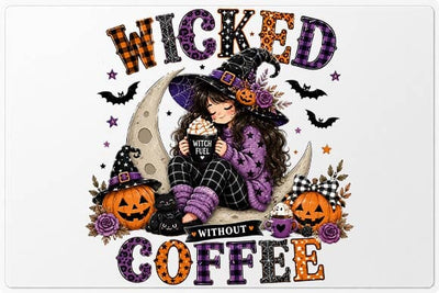 Wicked Without Coffee Halloween Witch PNG, Sublimation Design SVG BillahCrafts 