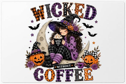 Wicked Without Coffee Halloween Witch PNG, Sublimation Design SVG BillahCrafts 