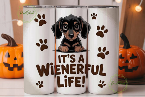 Wienerful Life 20oz Tumbler Wrap Sublimation PixelChick 