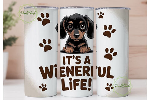 Wienerful Life 20oz Tumbler Wrap Sublimation PixelChick 