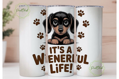 Wienerful Life 20oz Tumbler Wrap Sublimation PixelChick 