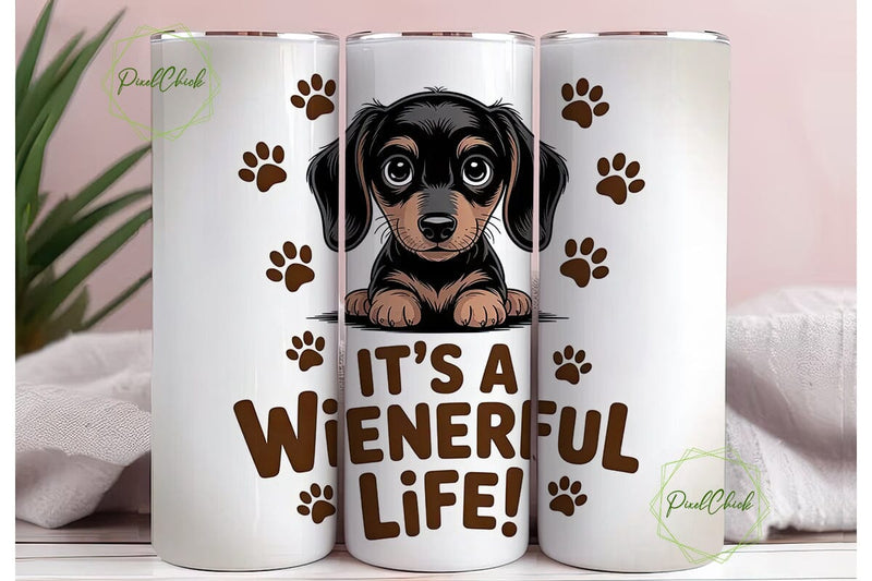 Wienerful Life 20oz Tumbler Wrap Sublimation PixelChick 